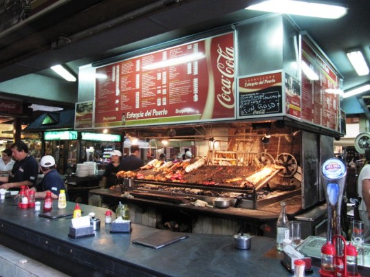 Slanted grill at out lunch restaurant