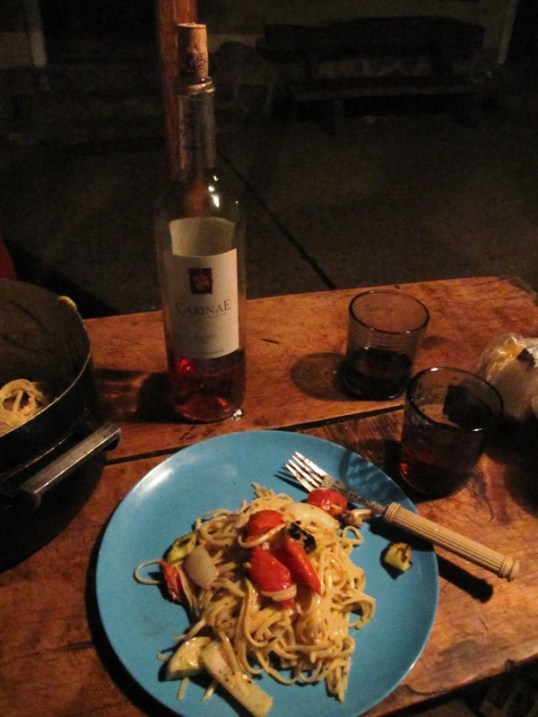 Pasta and rosé