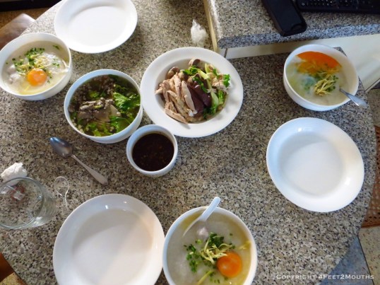 Weekend brunch - congee and chicken rice