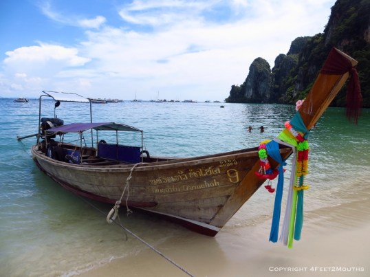Colorful boat taxi on Phi Phi island