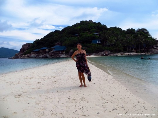 Enjoying the strip of beach