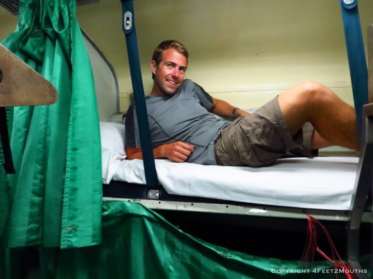 Here I am in my upper berth bed on the way to Bangkok