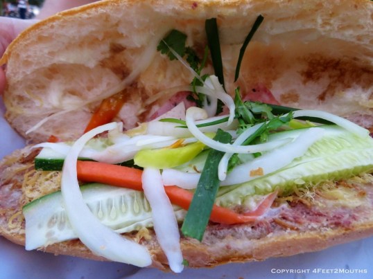 A beautiful bahn mi sandwich