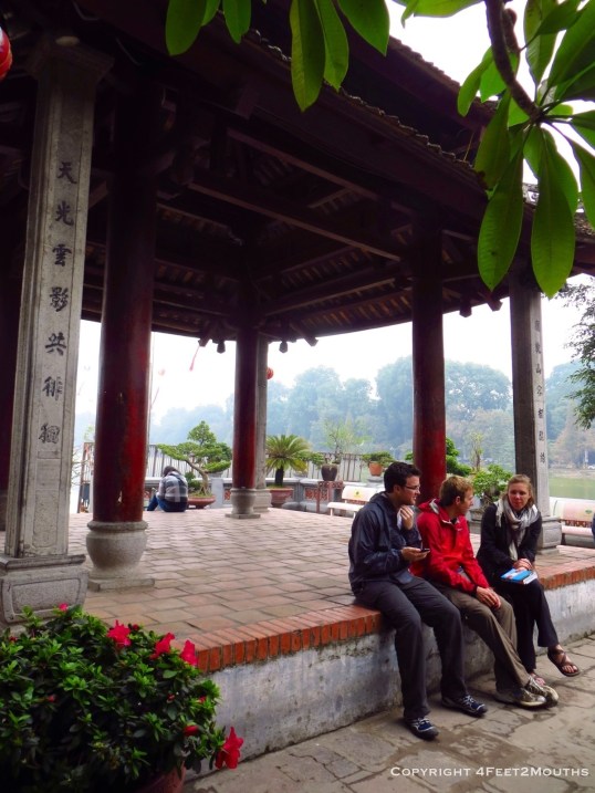 Julia, Jonathan and Nathan enjoying a temple conversation