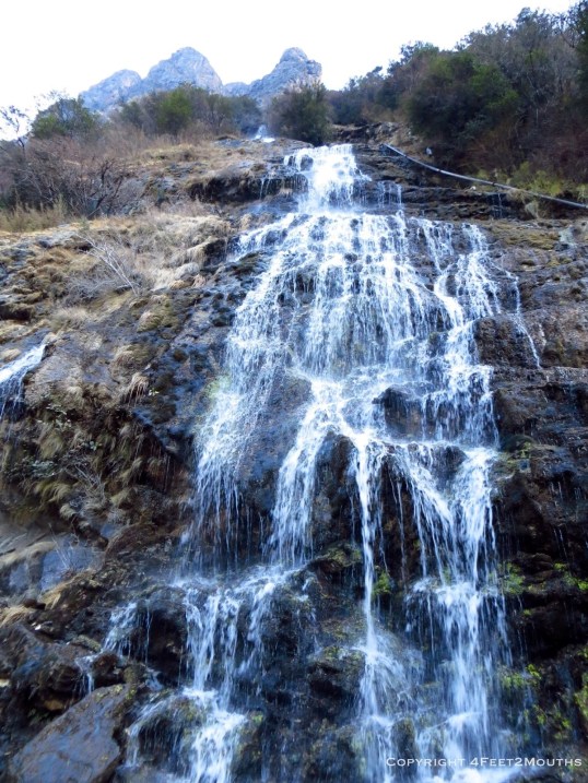 Waterfall crossing along trail