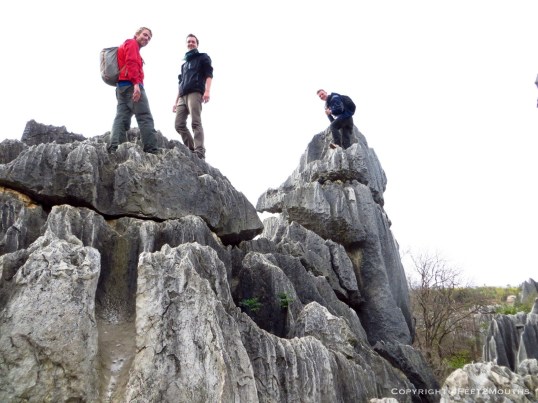Nathan, Michael and Albert climbing to the top