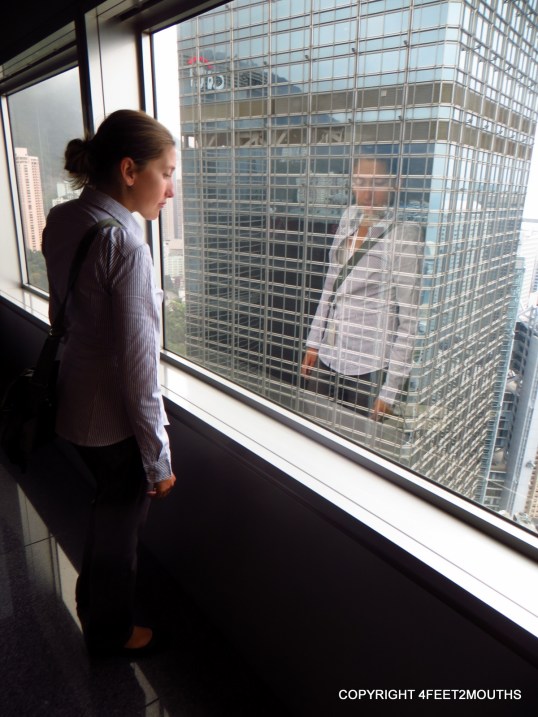 Looking out from Bank of China building