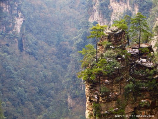 Snow frosted limestone tower