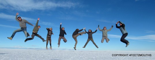  Friends are essential travel partners gather as many as you can.  Here we are on the Salar de Uyuni.