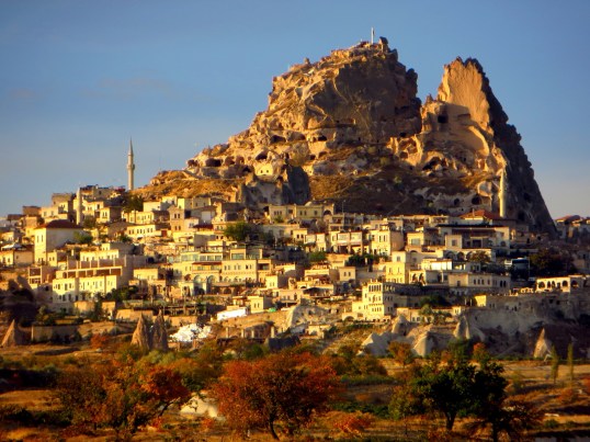 Northside of Uçhisar castle in Cappadocia