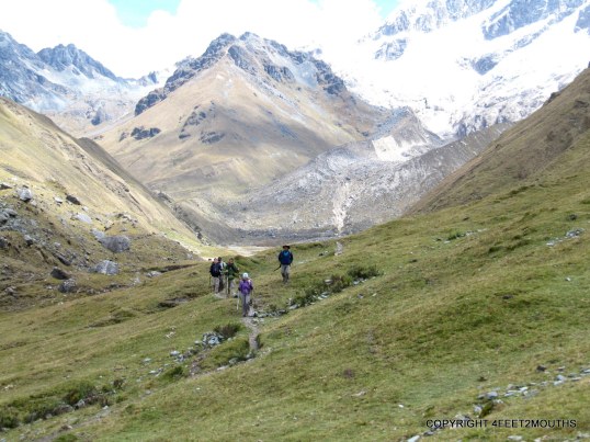 Trekking with friends below Salkantay