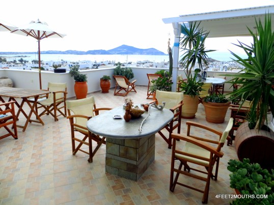 Our excellent hotel stay in Naxos, Greece, where we paid half the initial offer.