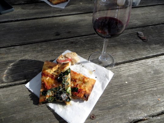 Pizza and wine at Preston Winery in Sonoma