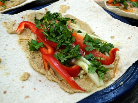 Improvised hummus wrap (photo source: Taylor)