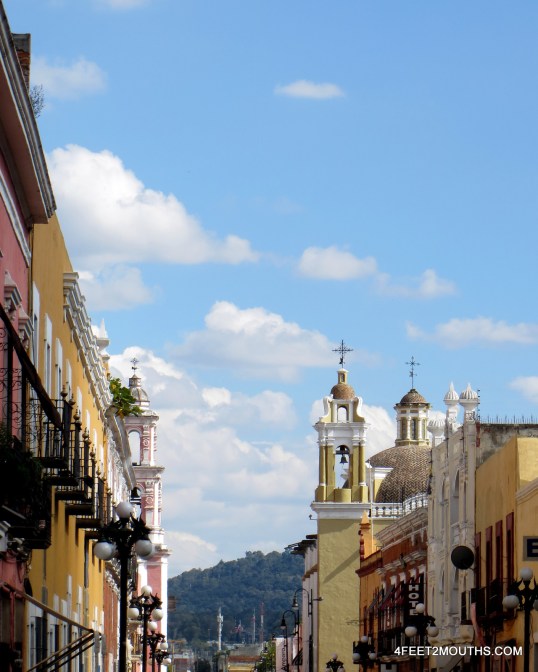 View down the street in Puebla