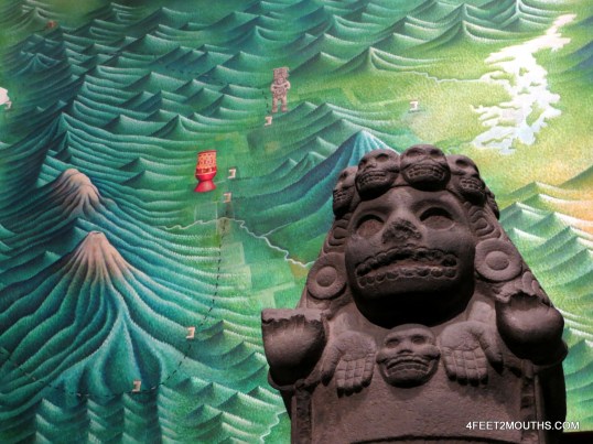 Aztec carving of skulls similar to day of the dead